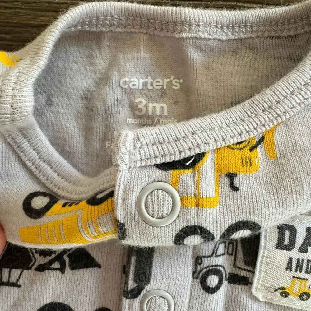 Carter’s Construction Cars Romper Shortall Baby Boy 3M